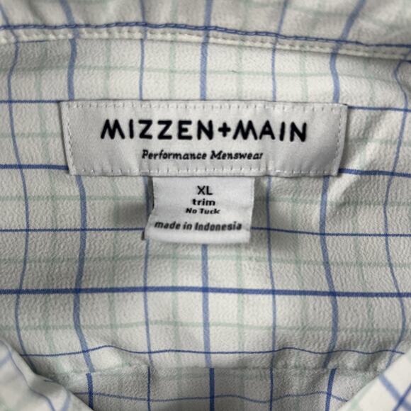 Mizzen + Main Shirt Mens XL STRETCH Check Plaid Button Up Leeward Performance - Picture 3 of 8